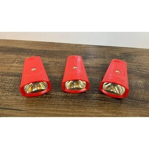 Lot of 3 Vintage Radio Shack Mini Red Plastic Pocket Flash Lights WORKING